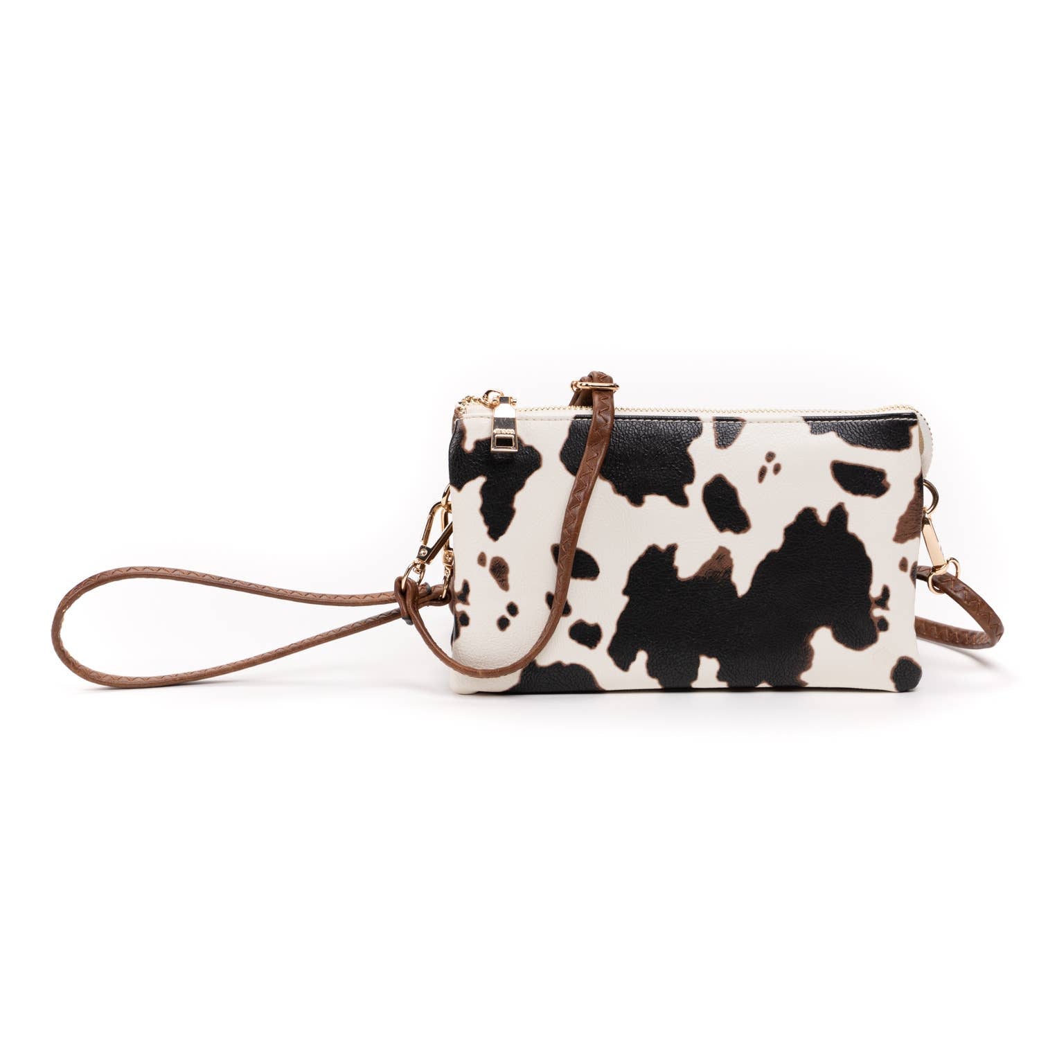 Jen & Co. - Riley Cow 3 Compartment Crossbody/Wristlet | M013COW