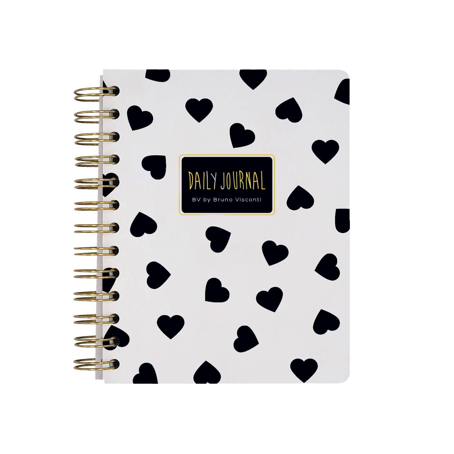 BV by Bruno Visconti - A6 ArtPlanner Spiral Weekly Diary - Black and White Hearts