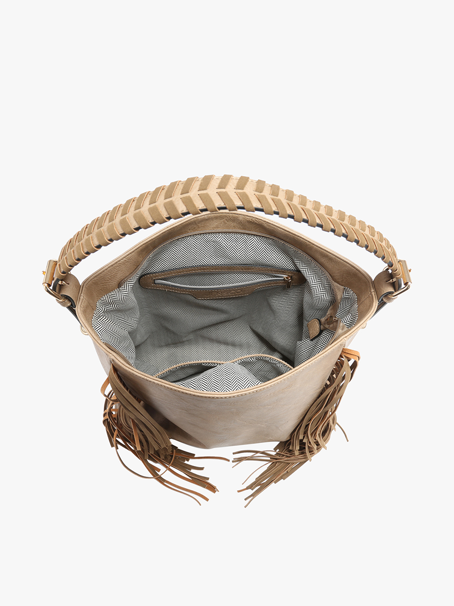 Jen & Co. - Sav Distressed Hobo Bag w/ Fringe Detail | M2350