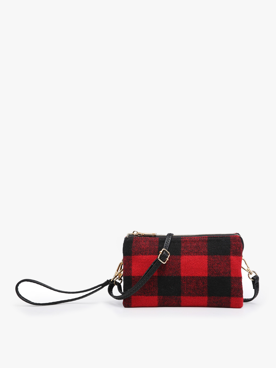 Jen & Co. - Riley Plaid 3 Compartment Crossbody/Wristlet | M013-PLD