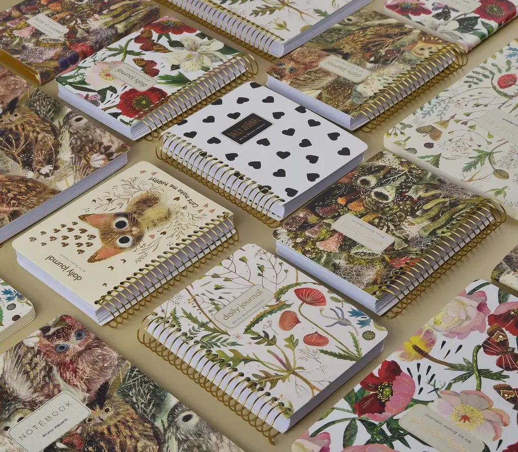 BV by Bruno Visconti - A6 ArtPlanner Spiral Weekly Diary - Black and White Hearts