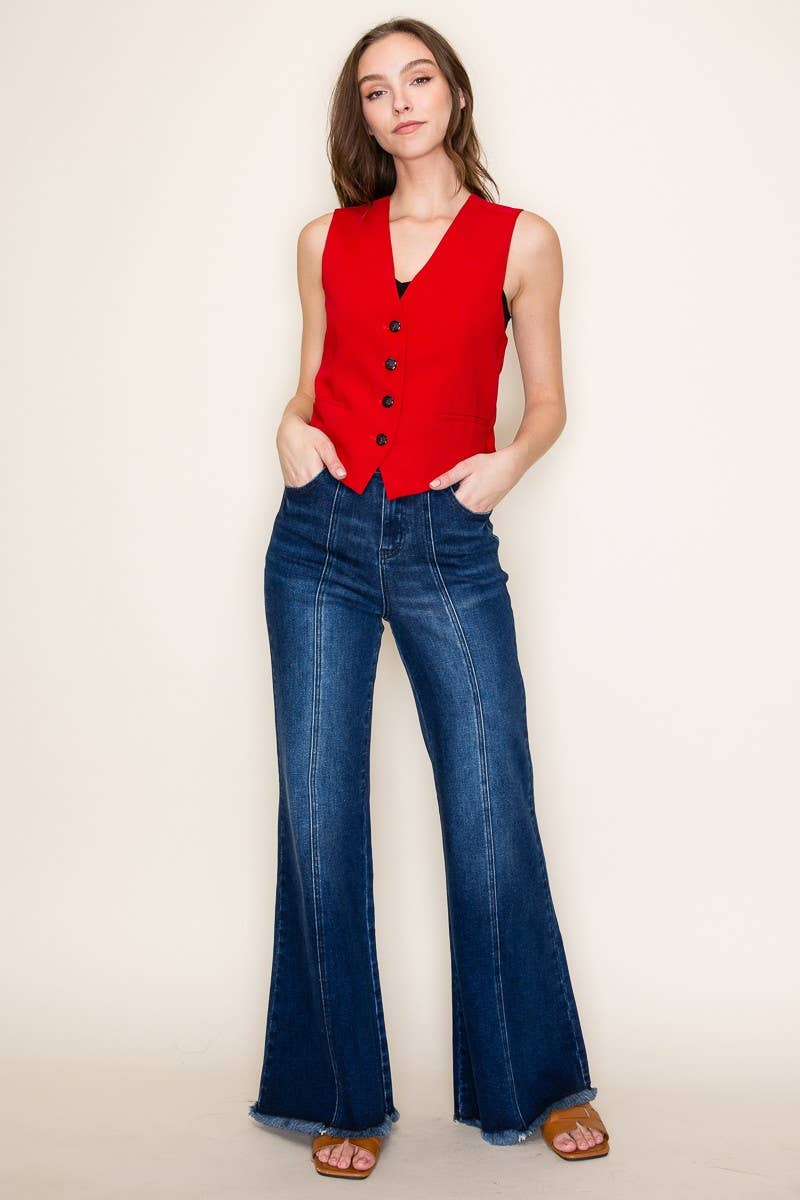 WISTERIA LANE - WIDE LEG PALAZZO FIT JEANS WITH STRETCH 2472PIC