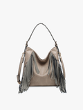 Jen & Co. - Sav Distressed Hobo Bag w/ Fringe Detail | M2350