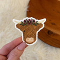 Big Moods - Highland Cow & Flower Crown Sticker