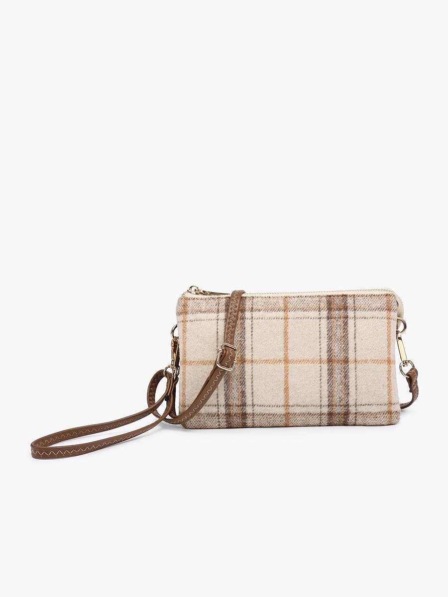 Jen & Co. - Riley Plaid 3 Compartment Crossbody/Wristlet | M013-PLD