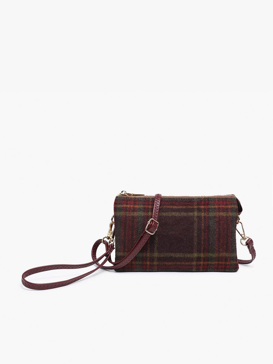 Jen & Co. - Riley Plaid 3 Compartment Crossbody/Wristlet | M013-PLD