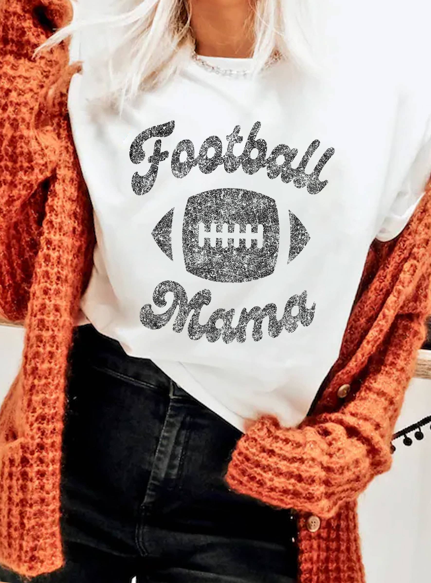 Rustee Clothing - FOOTBALL MAMA GRAPHIC TSHIRTS