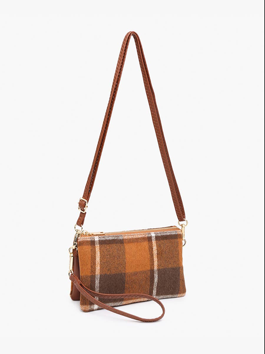 Jen & Co. - Riley Plaid 3 Compartment Crossbody/Wristlet | M013-PLD