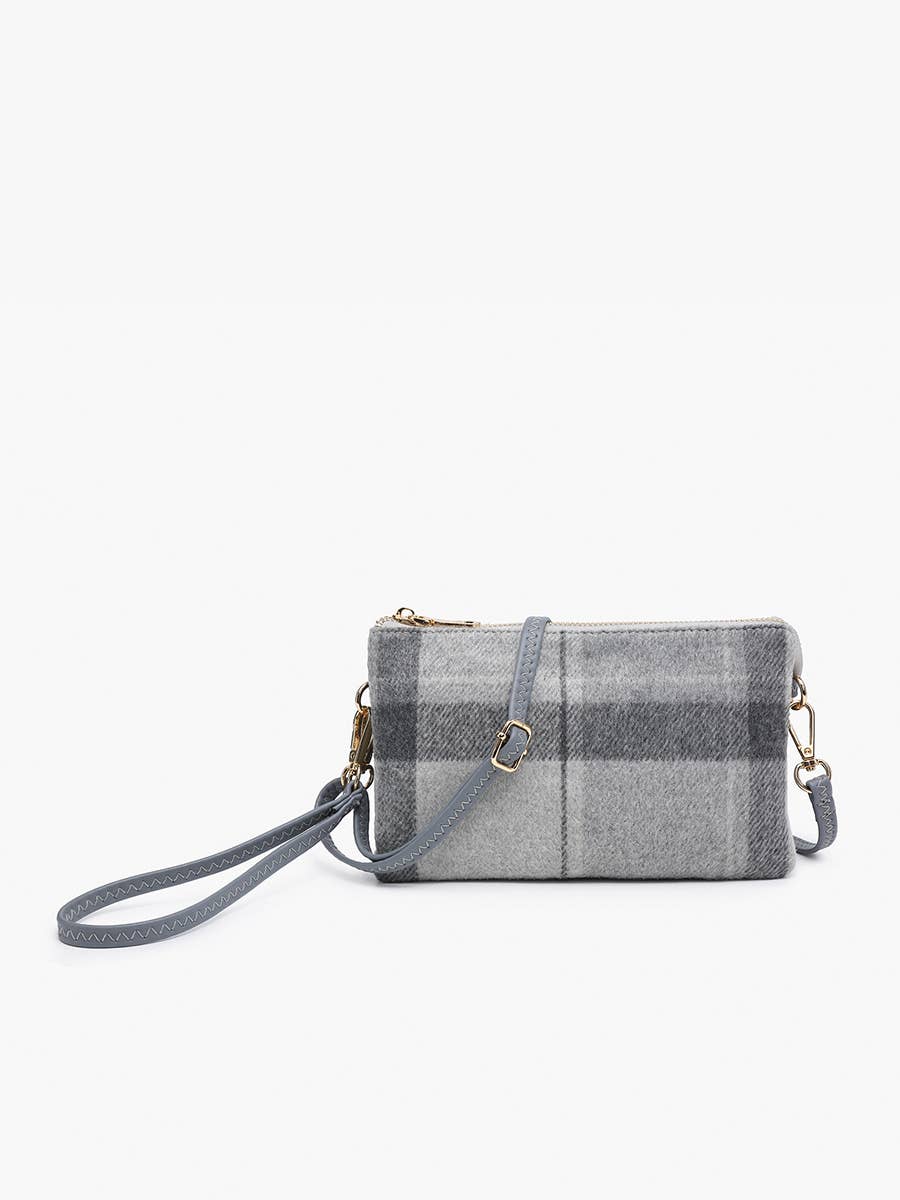 Jen & Co. - Riley Plaid 3 Compartment Crossbody/Wristlet | M013-PLD