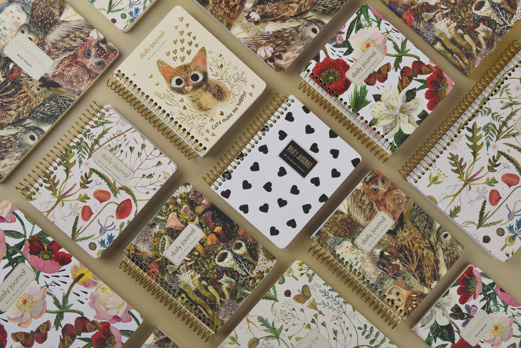 BV by Bruno Visconti - A6 ArtPlanner Spiral Weekly Diary - Black and White Hearts