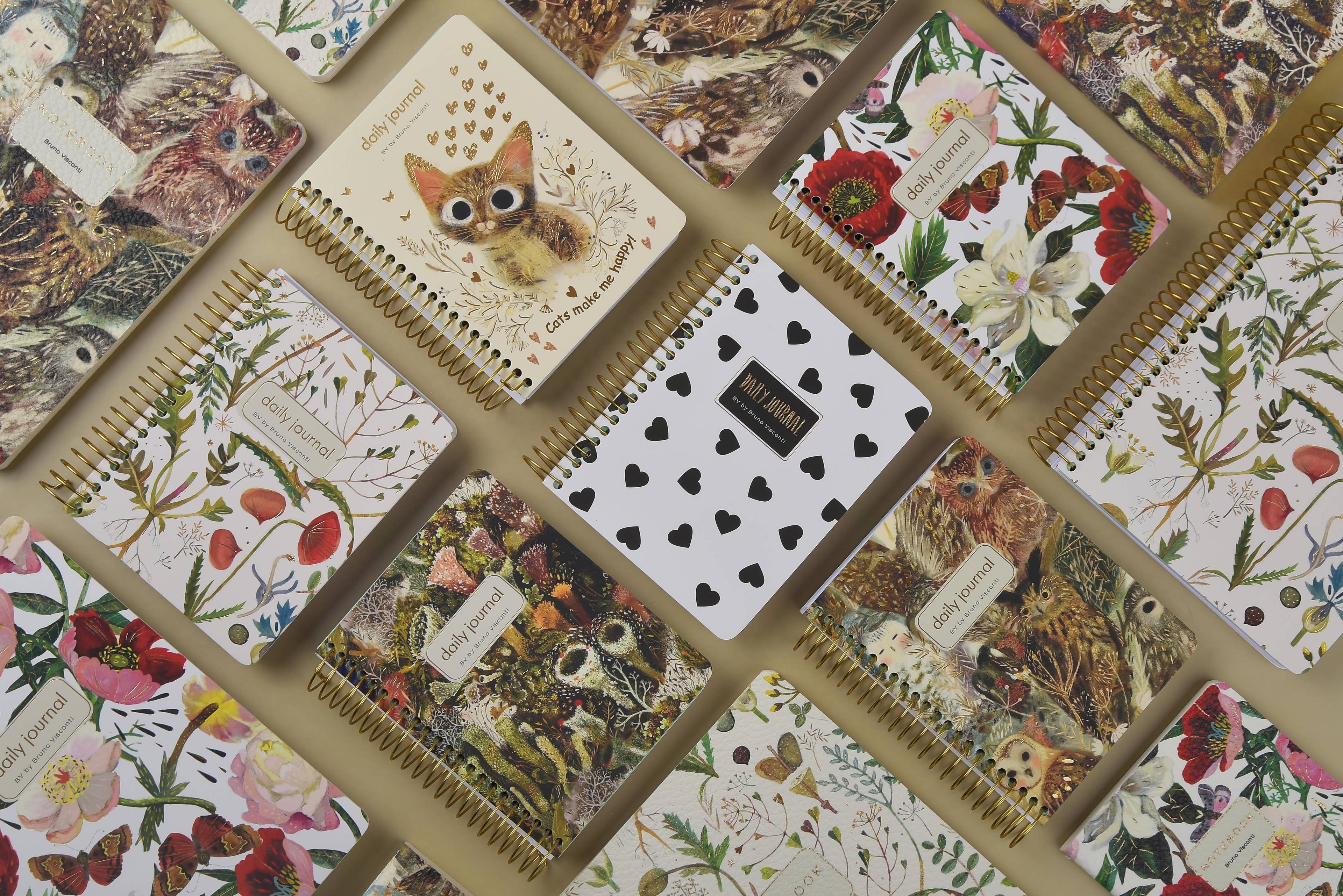 BV by Bruno Visconti - A6 ArtPlanner Spiral Weekly Diary - Black and White Hearts
